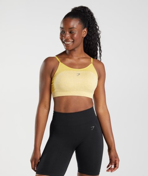 Women's Gymshark Flex Strappy Sports Bra Yellow | NZ 2HXMQW